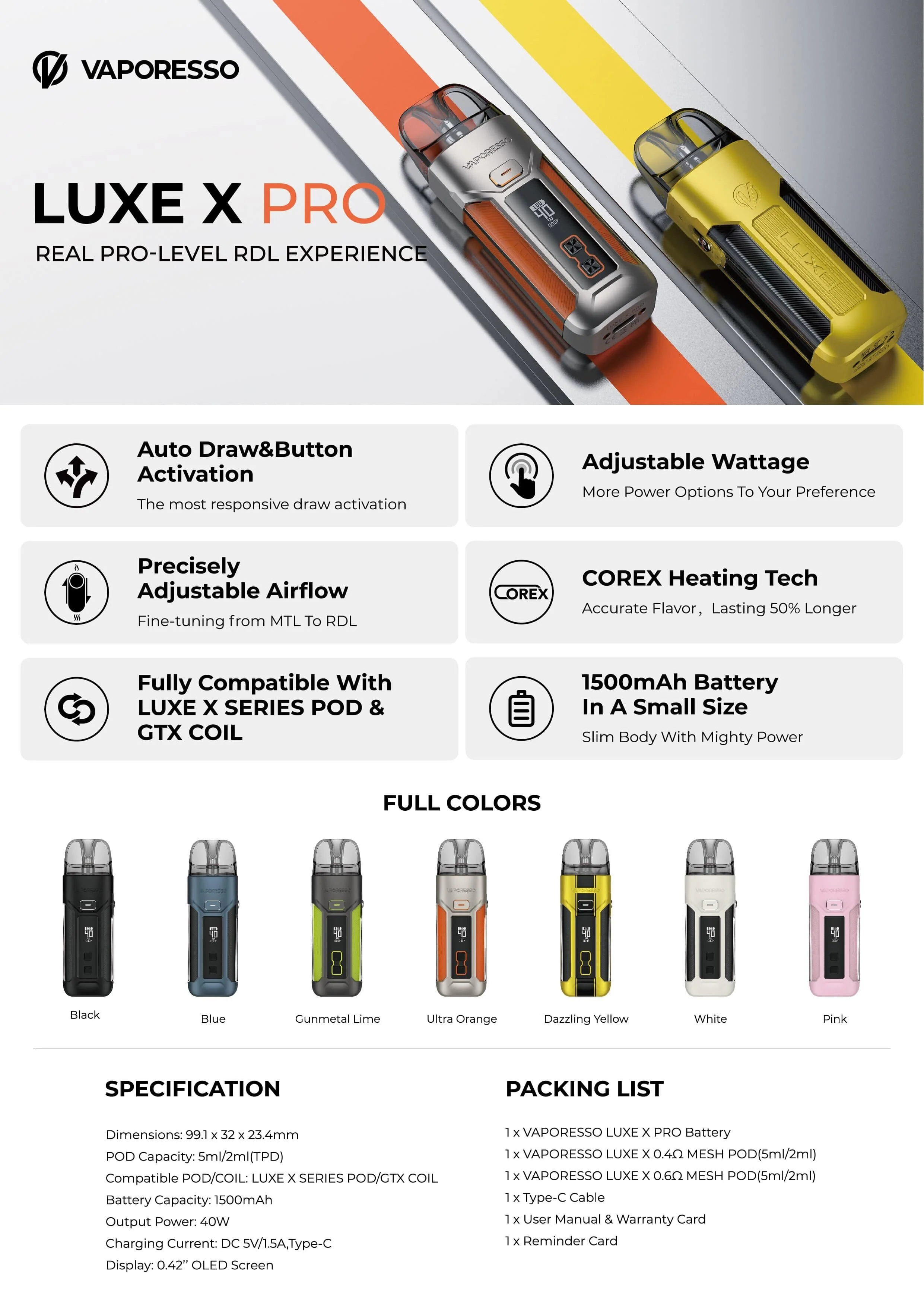 Vaporesso LUXE X Pro 40W Pod System - Image 5