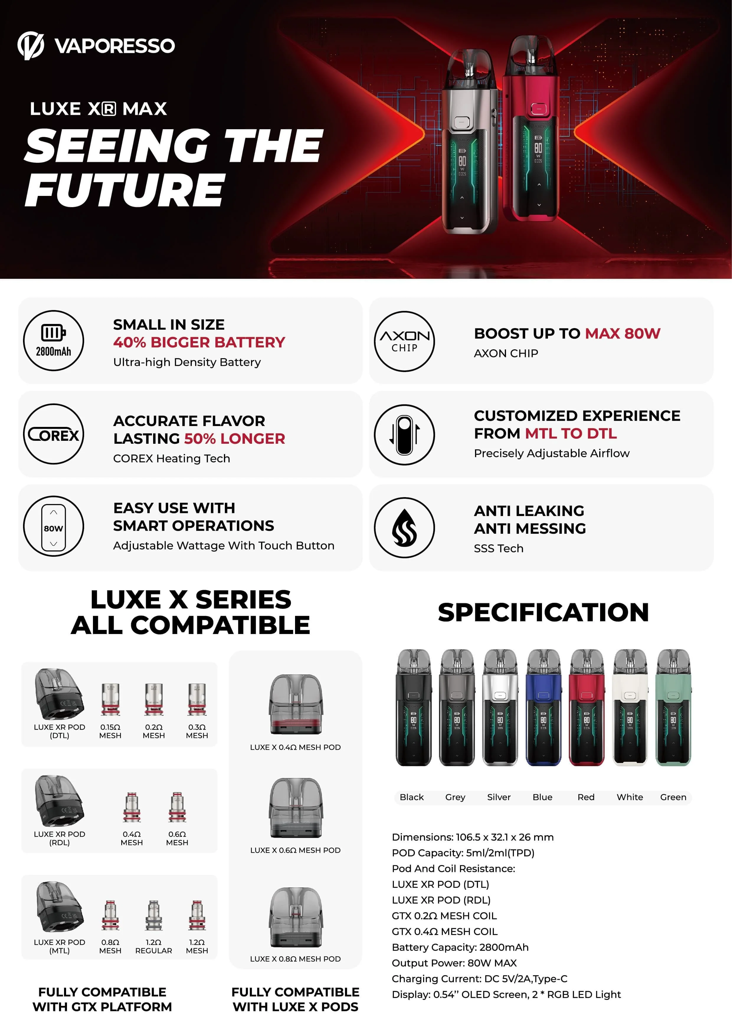 Vaporesso LUXE XR Max 80W Pod Kit - Image 12