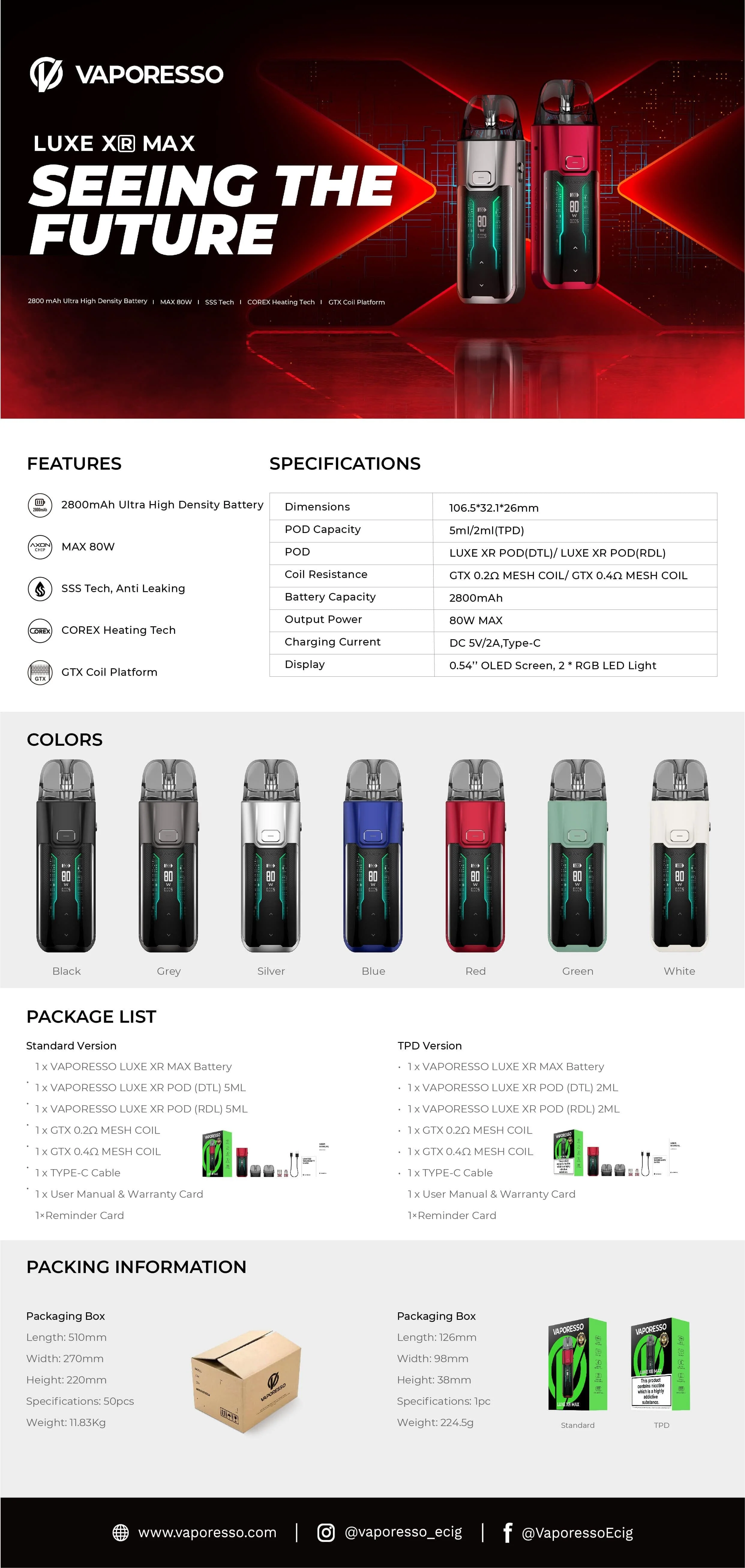 Vaporesso LUXE XR Max 80W Pod Kit - Image 13